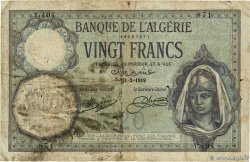20 Francs ALGERIA  1919 P.078a F