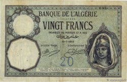 20 Francs ALGERIA  1919 P.078a