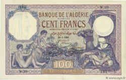 100 Francs ALGÉRIE  1921 P.081a SUP