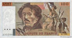 100 Francs DELACROIX imprimé en continu FRANCE  1990 F.69bis.01a pr.SPL