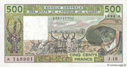 500 Francs ÉTATS DE L AFRIQUE DE L OUEST 1988 P.106Aa