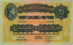 20 Shillings - 1 Pound EAST AFRICA (BRITISH)  1951 P.30b VF