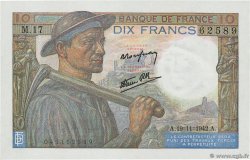 10 Francs MINEUR FRANCE  1942 F.08.05
