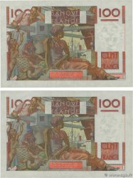 100 Francs JEUNE PAYSAN Consécutifs FRANCIA  1953 F.28.40 SC