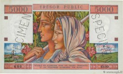 5000 Francs TRÉSOR PUBLIC Spécimen FRANCE  1955 VF.36.00Sp