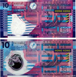 10 Dollars Lot HONG KONG  2002 P.400a et P.401a UNC