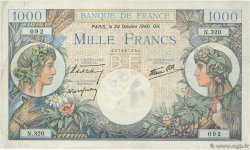 1000 Francs COMMERCE ET INDUSTRIE FRANCE  1940 F.39.01 TB+
