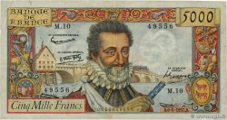 5000 Francs HENRI IV FRANCE  1957 F.49.02