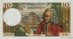 10 Francs VOLTAIRE FRANCE  1964 F.62.09 VF+