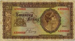 20 Frang LUXEMBOURG  1943 P.42a VG