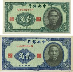 10 et 20 Cents Lot CHINE  1940 P.0226 et P.0227