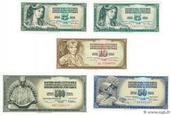 5, 10, 50 et 500 Dinara Lot YUGOSLAVIA  1968 P.081b, P.082c, P.083b, P.091a