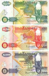 20, 50 et 100 Kwacha Lot ZAMBIE  2003 P.36a, P.37c, P.38d NEUF