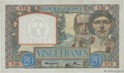 20 Francs TRAVAIL ET SCIENCE FRANCE  1939 F.12.01 VF