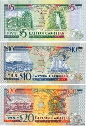 5, 10 et 20 Dollars Lot EAST CARIBBEAN STATES  1994 P.31k, P.32k et P.33k UNC