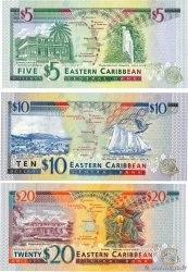5, 10 et 20 Dollars Lot EAST CARIBBEAN STATES  1994 P.31m, P.32m et P.33m ST