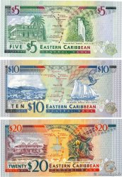 5, 10 et 20 Dollars Lot EAST CARIBBEAN STATES  1994 P.31u, P.32u et P.33u ST