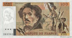 100 Francs DELACROIX imprimé en continu FRANCIA  1991 F.69bis.03c1 BB