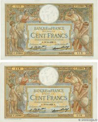 100 Francs LUC OLIVIER MERSON grands cartouches Consécutifs FRANCE  1928 F.24.07 TTB
