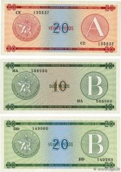 10 et 20 Pesos Lot KUBA  1985 P.FX05 / 08 /09 fST+