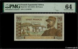 20 Francs Émile Gentil AFRIQUE ÉQUATORIALE FRANÇAISE  1946 P.22 q.FDC