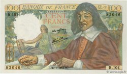 100 Francs DESCARTES FRANCE 1944 F.27.06