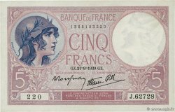 5 Francs FEMME CASQUÉE modifié FRANCE 1939 F.04.09