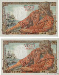 20 Francs PÊCHEUR Consécutifs FRANCE 1942 F.13.04
