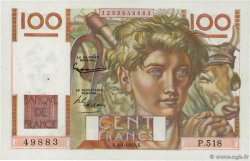 100 Francs JEUNE PAYSAN FRANCE  1953 F.28.35 pr.SPL
