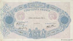 500 Francs BLEU ET ROSE modifié FRANCE  1939 F.31.50