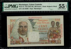 100 Francs La Bourdonnais MARTINIQUE 1946 P.31a