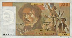 100 Francs DELACROIX modifié Fauté FRANCE 1982 F.69.06 TTB