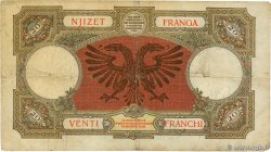 20 Franga ALBANIA  1939 P.07 VG