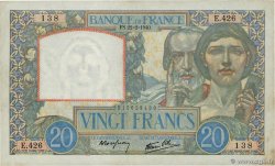 20 Francs TRAVAIL ET SCIENCE FRANCE  1940 F.12.02