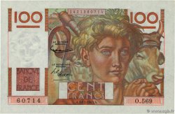 100 Francs JEUNE PAYSAN FRANKREICH  1953 F.28.40 fST