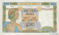 500 Francs LA PAIX FRANCIA  1941 F.32.14 AU+