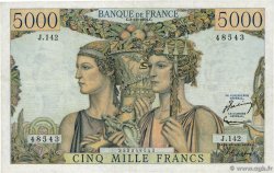 5000 Francs TERRE ET MER FRANCE  1953 F.48.10 VF