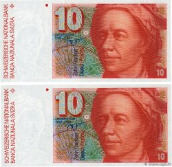 10 Francs Consécutifs SWITZERLAND  1991 P.53j