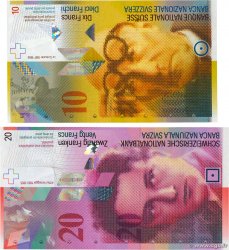 10 et 20 Francs Lot SUISSE  1994 P.66a et P.68a NEUF
