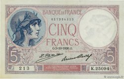 5 Francs FEMME CASQUÉE FRANCE  1926 F.03.10 AU