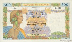 500 Francs LA PAIX FRANCE  1940 F.32.07 XF-