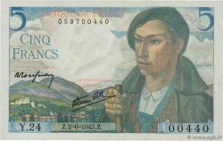 5 Francs BERGER FRANCE 1943 F.05.01