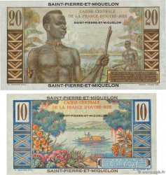 10 Francs Colbert et 20 Francs Émile Gentil Lot SAINT PIERRE ET MIQUELON  1946 P.23 et P.24 TTB à SUP