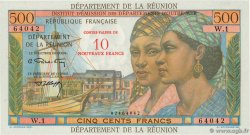 10 NF sur 500 Francs Pointe à Pitre REUNION ISLAND  1967 P.54b