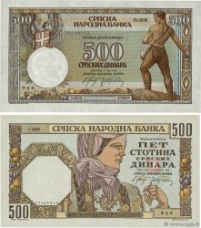 500 Dinara Lot SERBIA  1941 P.27b et P.31 EBC+
