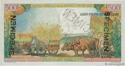 10 NF sur 500 Francs Pointe à Pitre Spécimen SAINT PIERRE E MIQUELON  1964 P.33s q.FDC