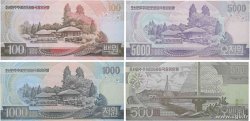100, 500, 1000 et 5000 Won Lot NORDKOREA  2002 P.43a, P.44a, P.45b et P.46b ST