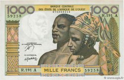 1000 Francs WEST AFRIKANISCHE STAATEN  1977 P.103Am fST+