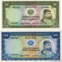 50 et 100 Escudos Lot PORTUGUESE GUINEA  1971 P.044 et P.045 SC+