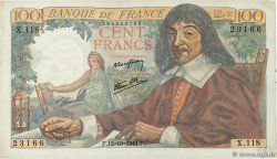 100 Francs DESCARTES FRANCE 1944 F.27.08